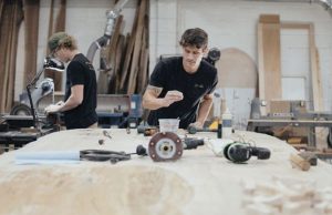 This Bucks County Woodworking Studio Turns Fallen Trees Into Heirloom Furniture Paramount Wood Co.'s talented team of woodworkers.