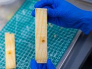 Wood-based building material can store and discharge heat